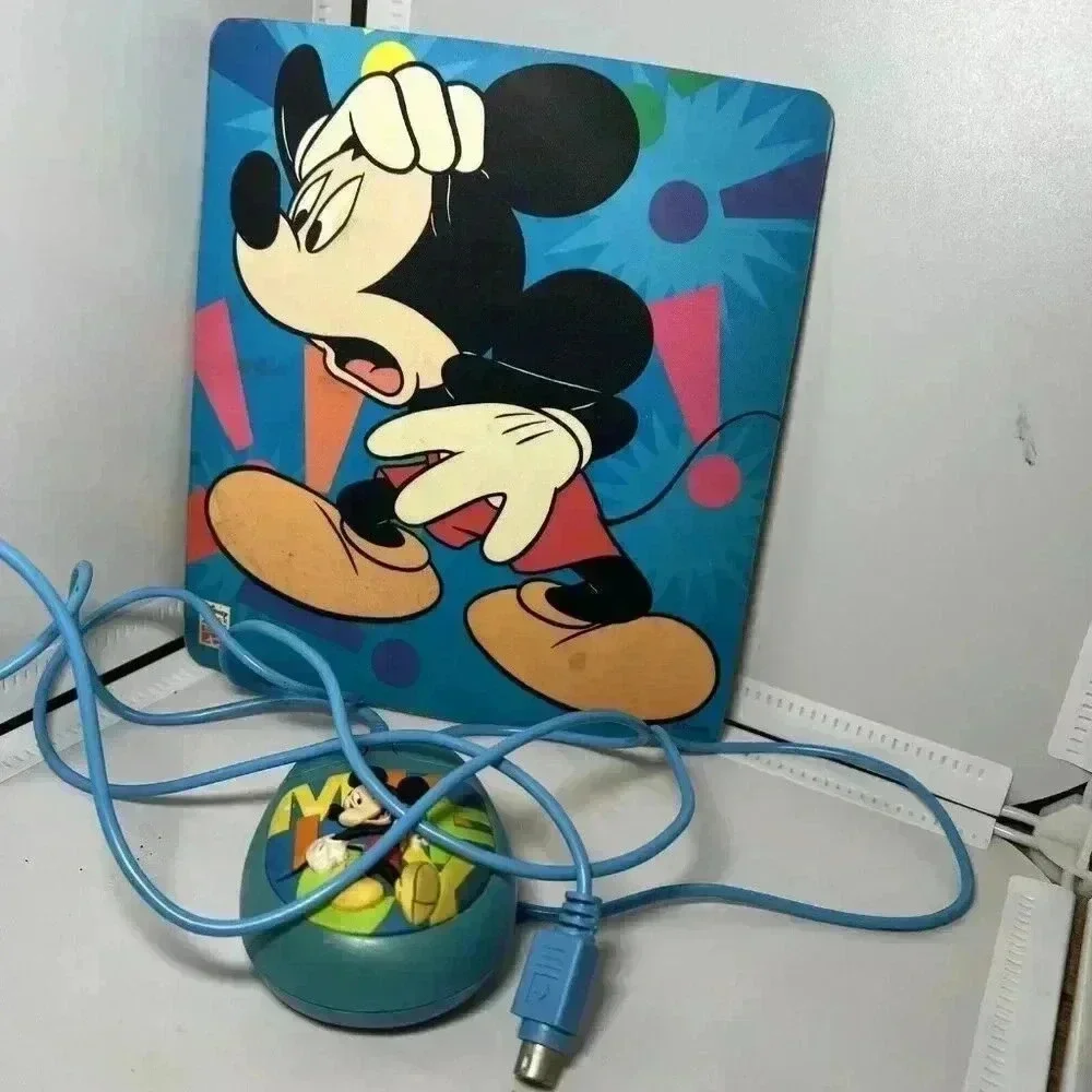 Vintage Disney Mickey Mouse Pad With Computer Mouse